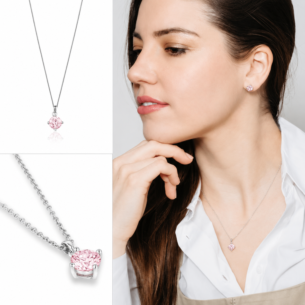 Pendentif Bordeaux - Rose